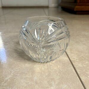 Waterford Crystal Sphere Etched Rose Bowl Candy Dish